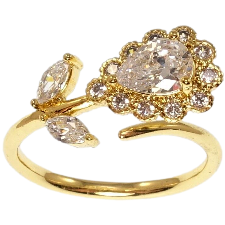 Кольцо Xuping QQMM Позолота 14K Кристальный цветок фото №1