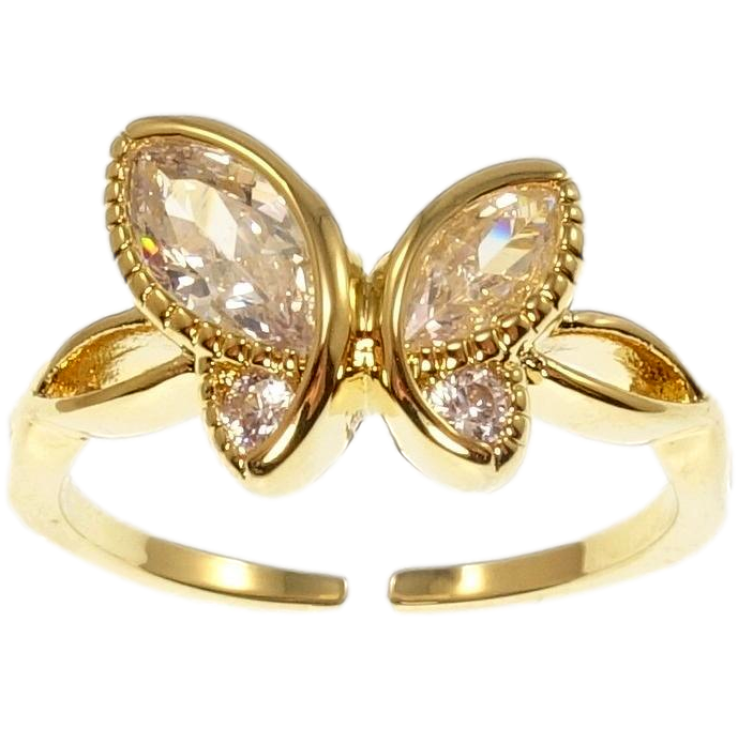 Каблучка Xuping QQMM Позолота 14K Кристальний метелик фото №4