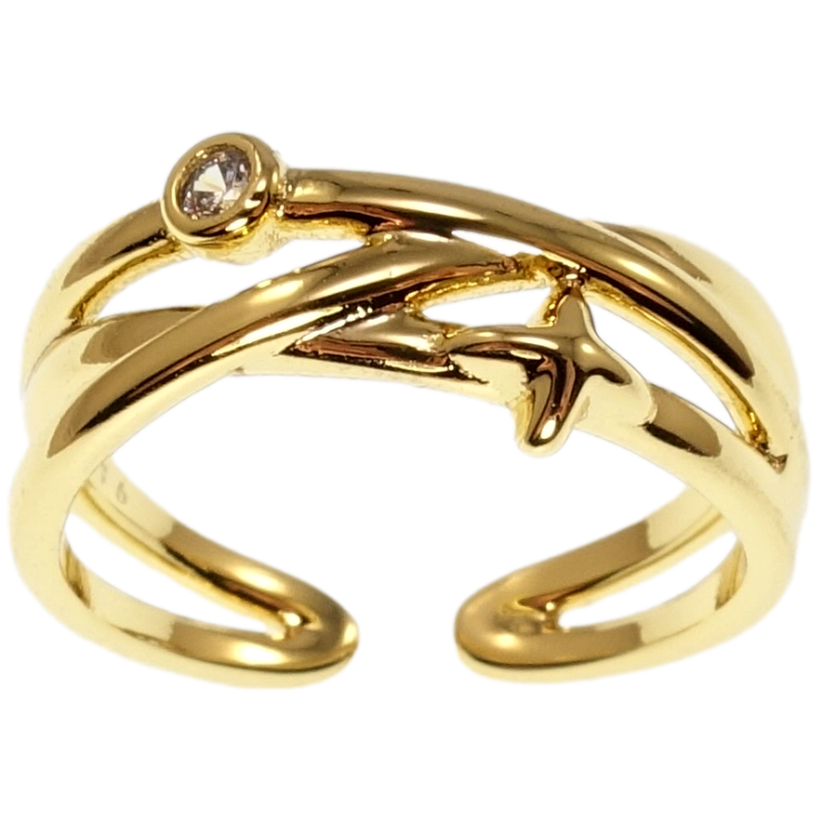 Каблучка Xuping QQMM Позолота 14K Сплетення ліній фото №18