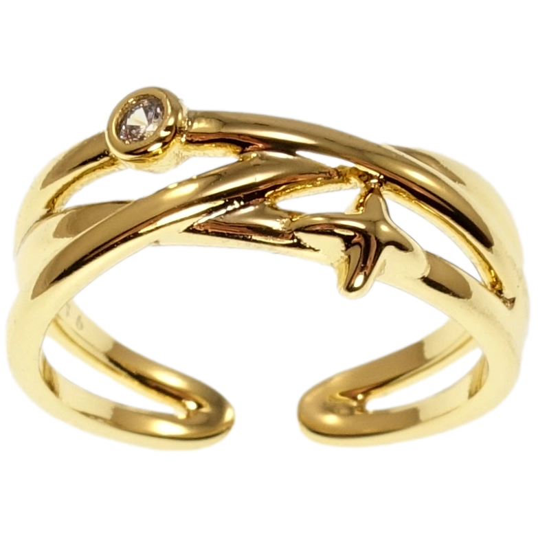 Каблучка Xuping QQMM Позолота 14K Сплетення ліній фото №1