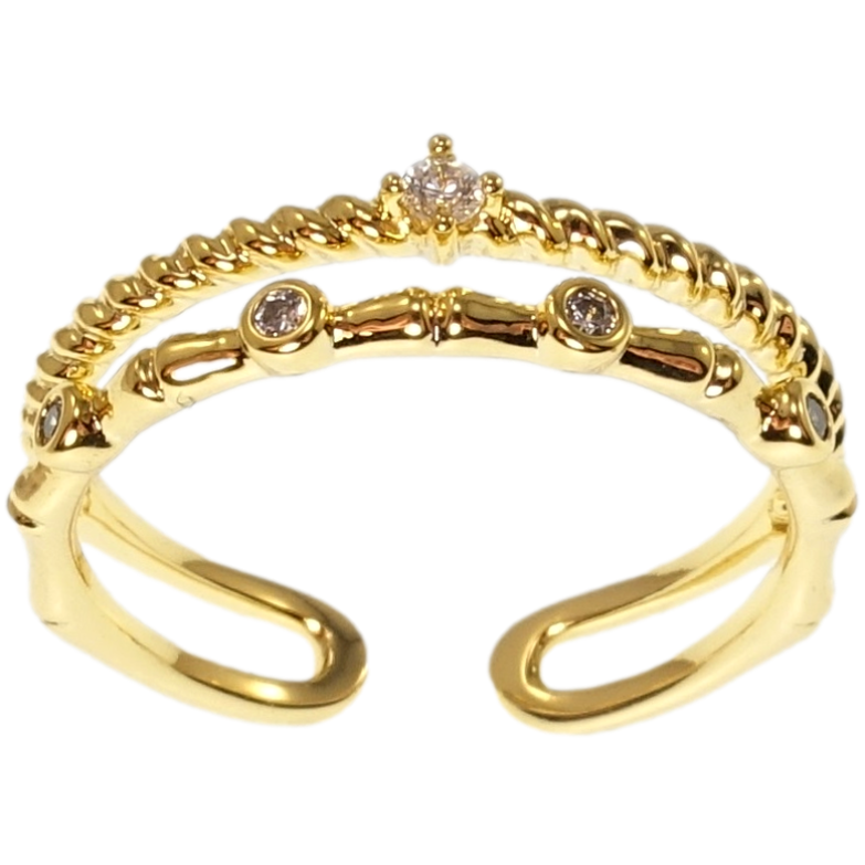 Кольцо Xuping QQMM Позолота 14K Вставки циркония фото №3