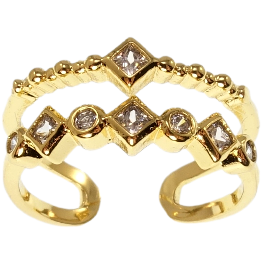 Кольцо Xuping QQMM Позолота 14K Вставки циркония фото №1