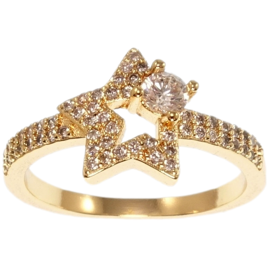 Кольцо Xuping M&L Цвет 18K Звездочка с цирконием фото №1
