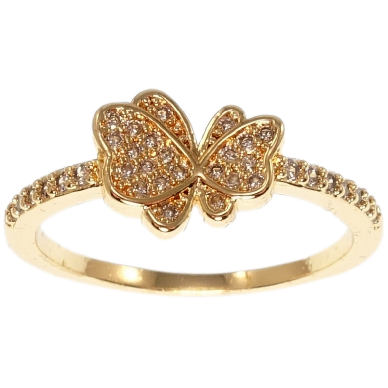 Каблучка Xuping M&L Колір 18K Метелик з цирконієм нар. 16,17,17.5,18 фото №1