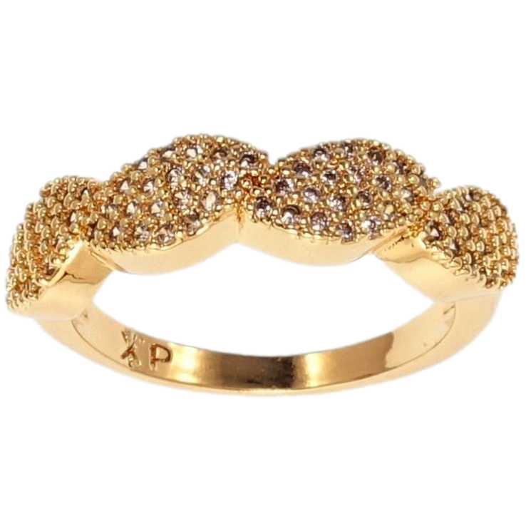 Каблучка Xuping M&L Колір 18K Хвиля усеяна цирконієм нар. 17,19.5 фото №12