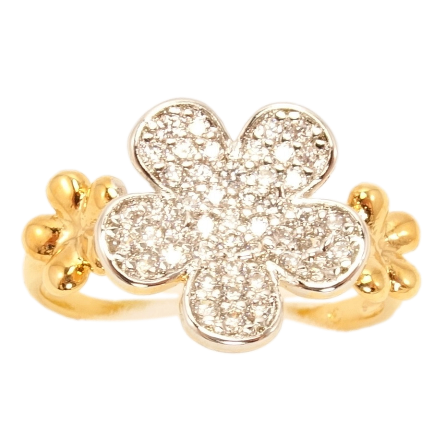 Кольцо Xuping Позолота 18K+Родий Цветочное Трио фото №1