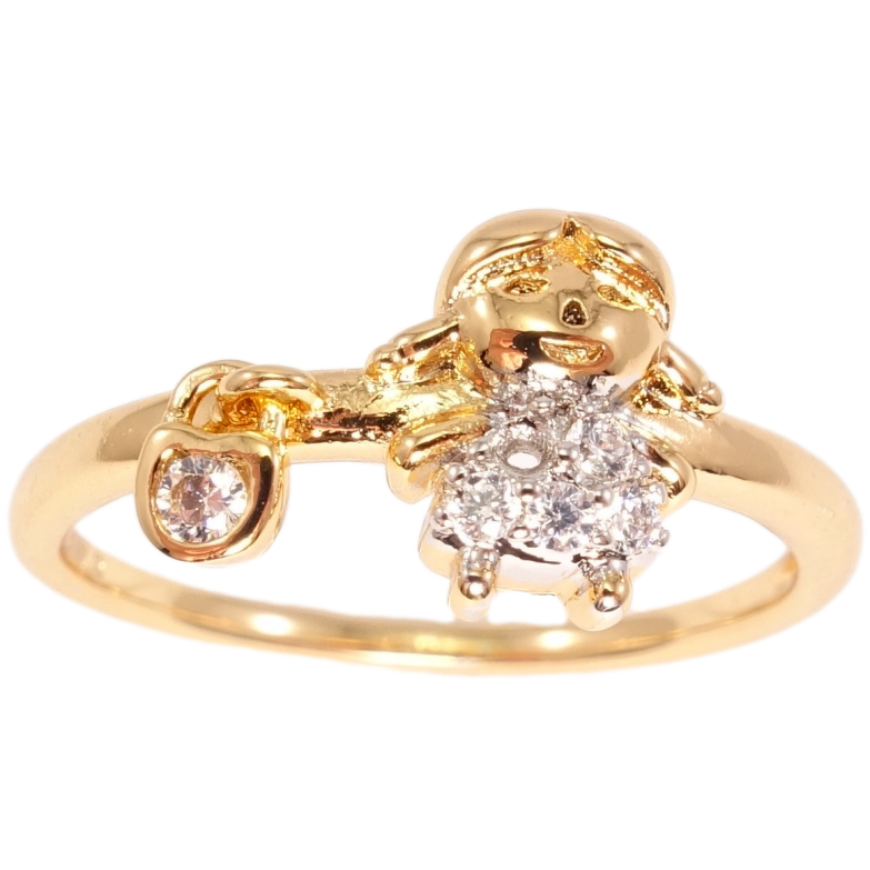 Каблучка Xuping Позолота+Родій Таємнича дівчинка фото №1