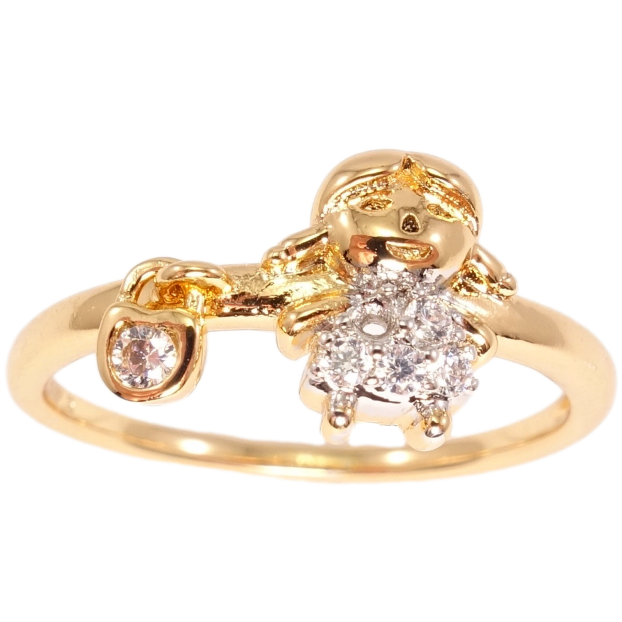 Каблучка Xuping Позолота+Родій Таємнича дівчинка фото №1