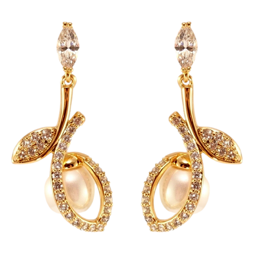 Сережки Xuping QQMM Позолота 18K пусети Витончені перлинні бутони фото №1 Сережки Xuping QQMM Позолота 18K пусети Витончені перлинні бутони фото №1