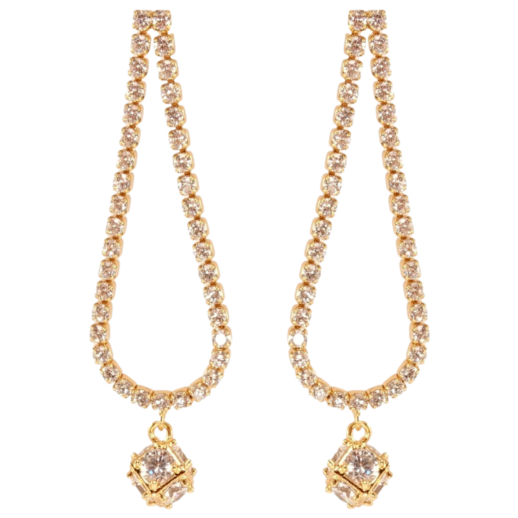 Сережки Xuping QQMM Позолота 18K пусети Краплясті підвіски з цирконієм фото №21 Сережки Xuping QQMM Позолота 18K пусети Краплясті підвіски з цирконієм фото №21