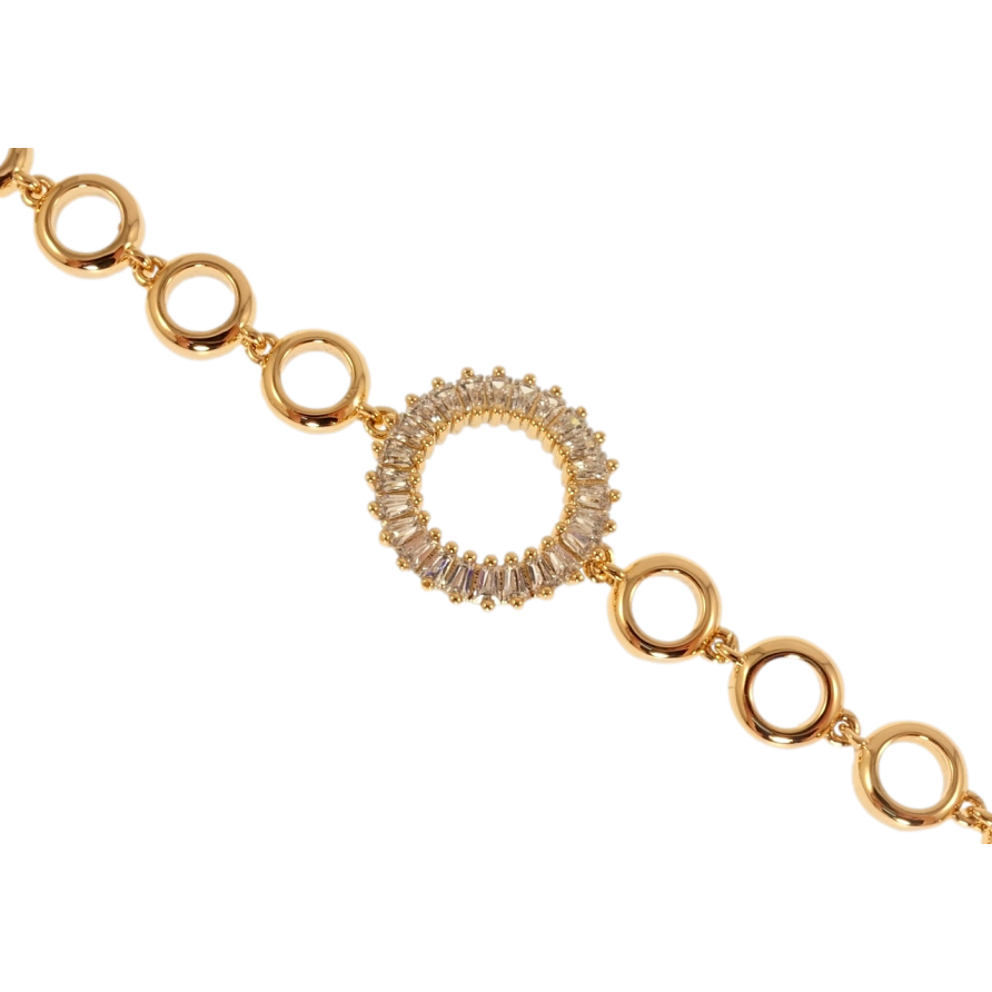 Браслет Xuping QQMM Позолота 18K Кільця з цирконієм довжина з доп.замком 17,18.5см х 6мм фото №1