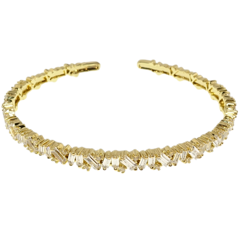 Браслет Xuping QQMM Позолота 14K Дорожка кристаллов ø 5,5см фото №1