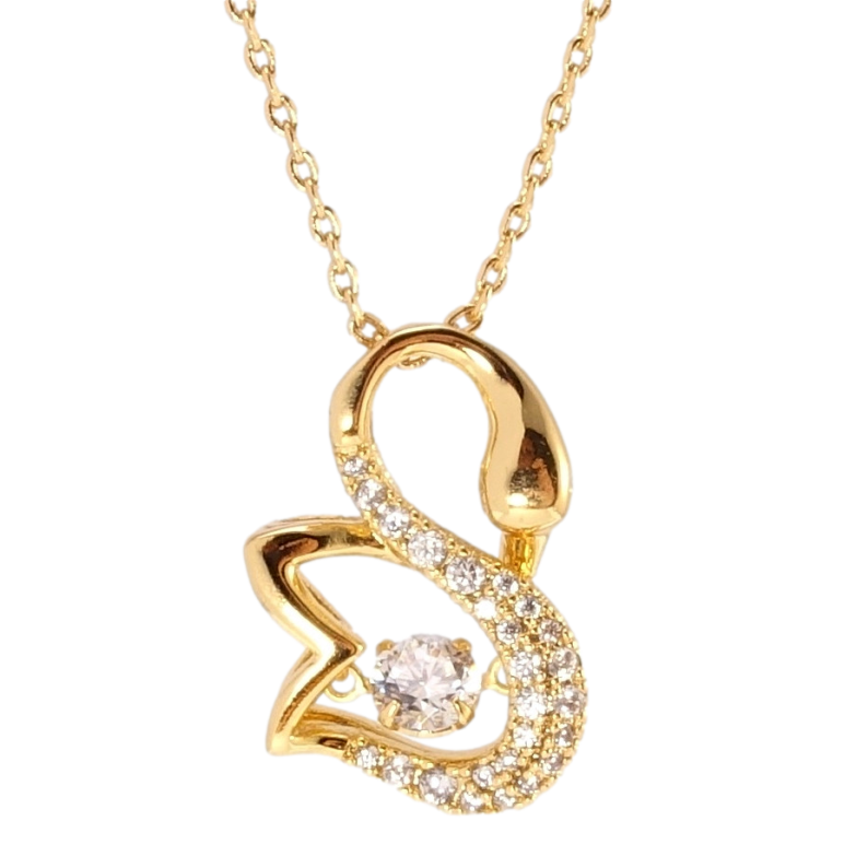 Кулон на цепочке Xuping QQMM Позолота 18K Лебедь с Танцующим кристаллом длинна 41,5-44,5см х 1мм фото №1
