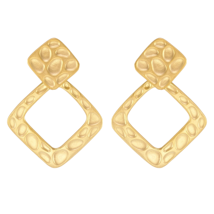 Сережки Xuping JEAN GOUJON Позолота 14K пусети Ромби з візерунком напилюванням фото №5 Сережки Xuping JEAN GOUJON Позолота 14K пусети Ромби з візерунком напилюванням фото №5