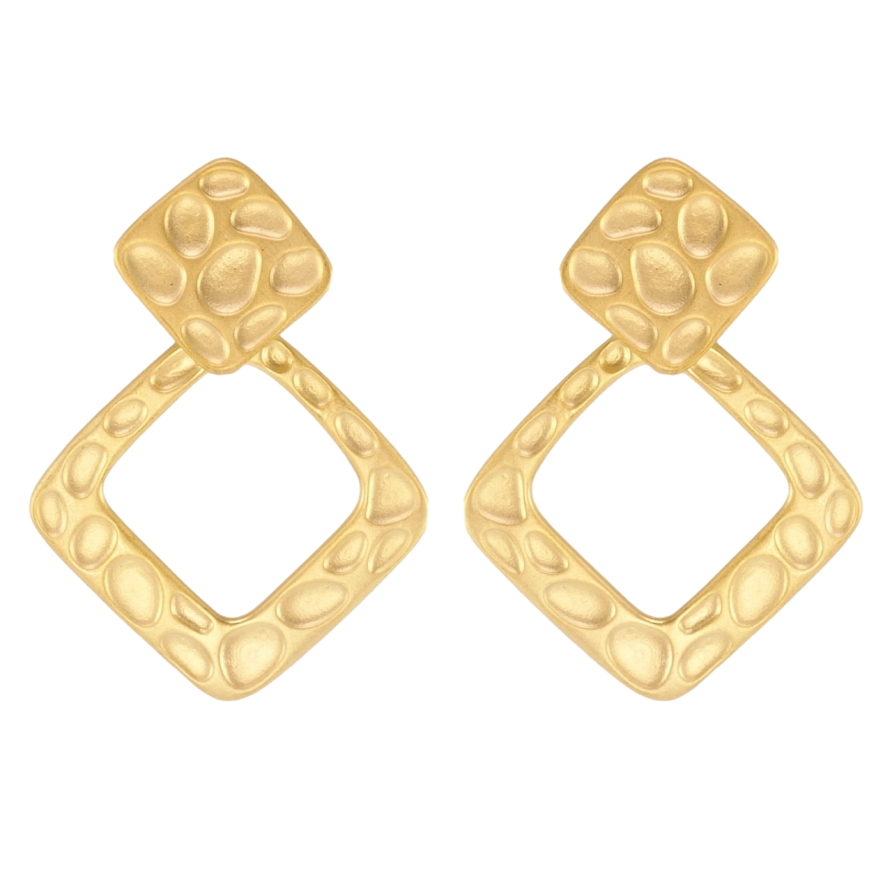 Сережки Xuping JEAN GOUJON Позолота 14K пусети Ромби з візерунком напилюванням фото №1 Сережки Xuping JEAN GOUJON Позолота 14K пусети Ромби з візерунком напилюванням фото №1