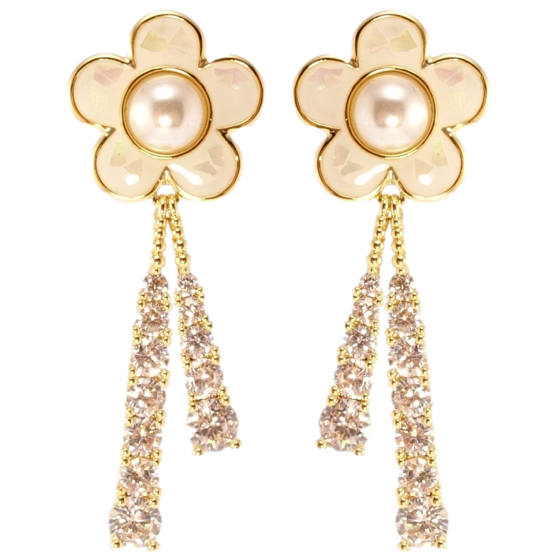 Серьги Xuping JEAN GOUJON Позолота 14K пусеты Жемчужные цветочки фото №1 Серьги Xuping JEAN GOUJON Позолота 14K пусеты Жемчужные цветочки фото №1