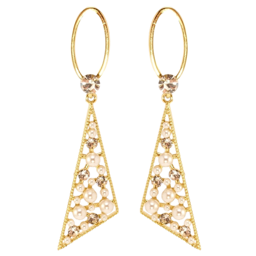 Сережки Xuping JEAN GOUJON Позолота 14K пусети Перлинний каприз фото №1 Сережки Xuping JEAN GOUJON Позолота 14K пусети Перлинний каприз фото №1