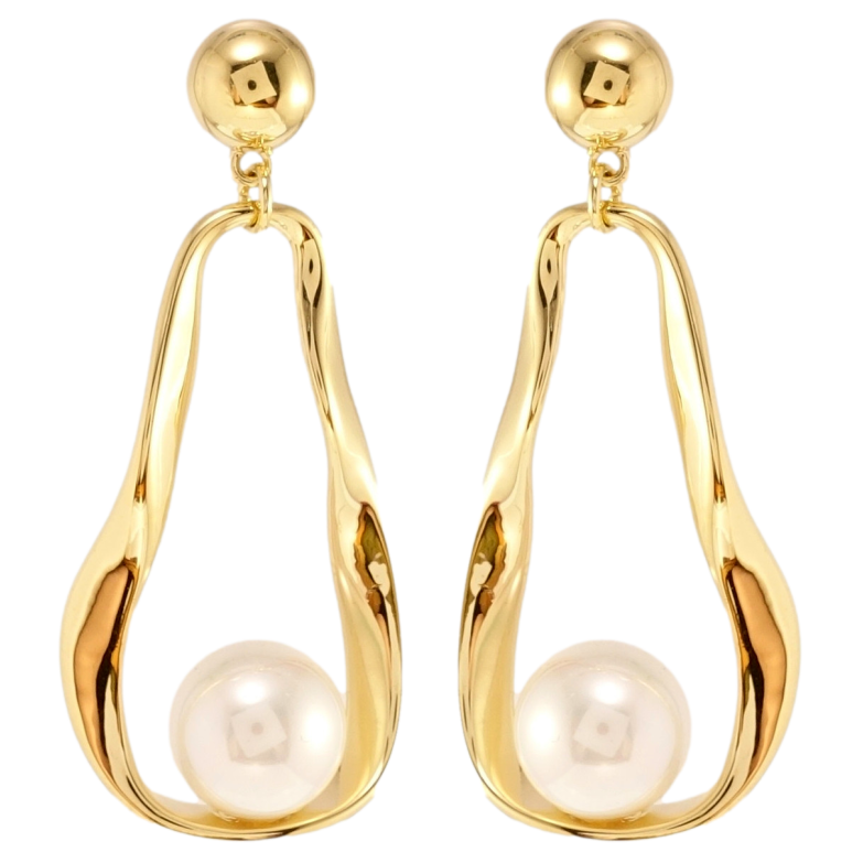 Сережки Xuping JEAN GOUJON Позолота 14K пусети Фігурні підвіски з перлами фото №1 Сережки Xuping JEAN GOUJON Позолота 14K пусети Фігурні підвіски з перлами фото №1
