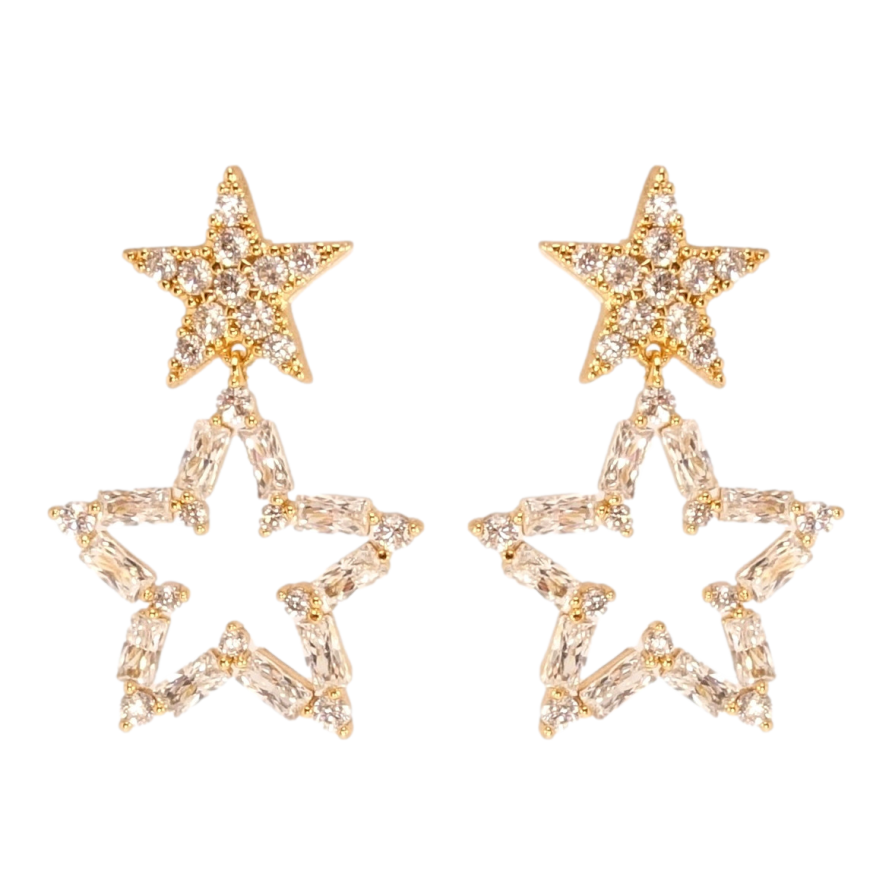 Сережки Xuping JEAN GOUJON Позолота 18K пусети Зірки інкрустація цирконієм фото №1 Сережки Xuping JEAN GOUJON Позолота 18K пусети Зірки інкрустація цирконієм фото №1