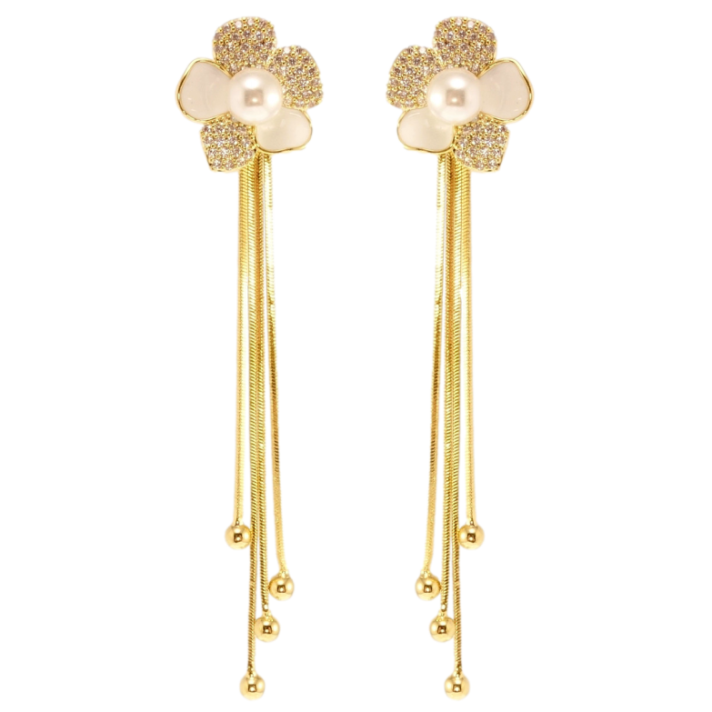 Сережки Xuping JEAN GOUJON Позолота 14K пусети Квіточки з підвісками фото №1 Сережки Xuping JEAN GOUJON Позолота 14K пусети Квіточки з підвісками фото №1