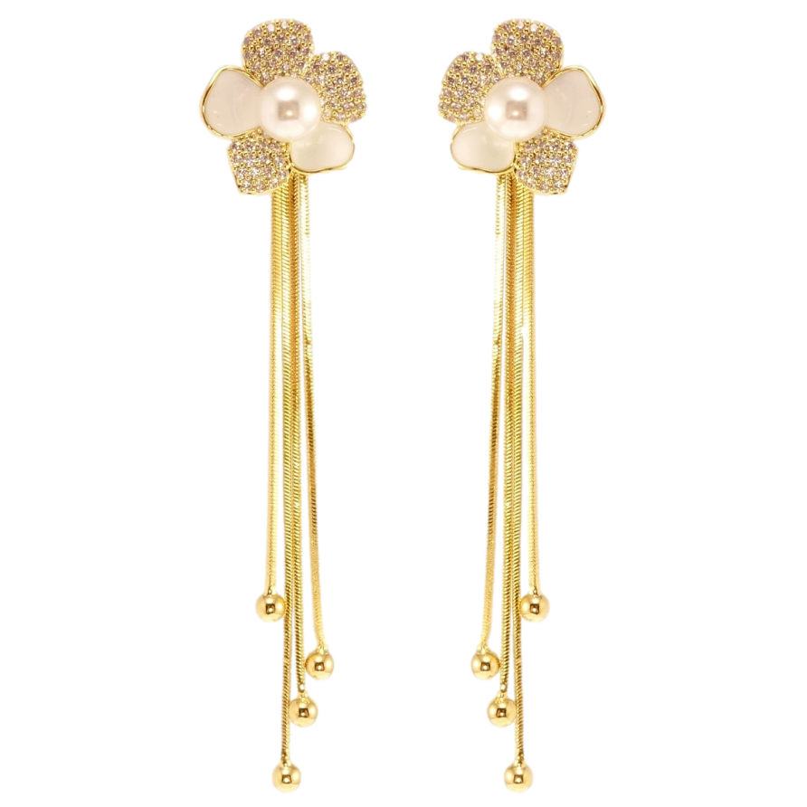 Сережки Xuping JEAN GOUJON Позолота 14K пусети Квіточки з підвісками фото №1 Сережки Xuping JEAN GOUJON Позолота 14K пусети Квіточки з підвісками фото №1