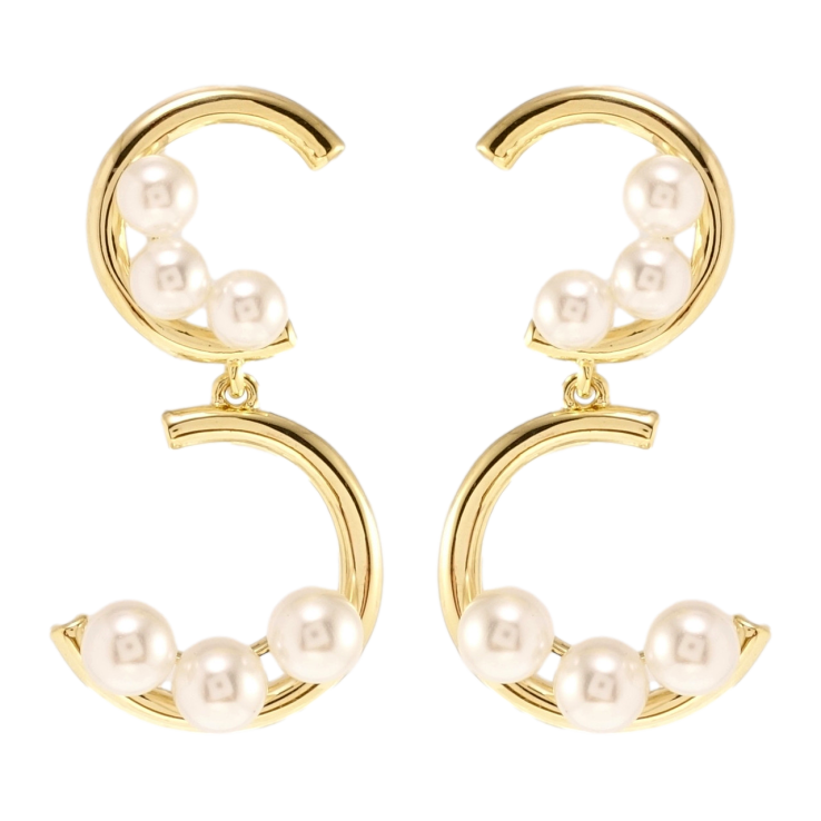 Сережки Xuping JEAN GOUJON Позолота 14K пусети Витонченість перлів фото №8 Сережки Xuping JEAN GOUJON Позолота 14K пусети Витонченість перлів фото №8