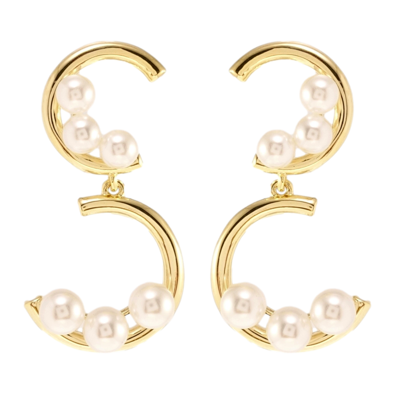 Сережки Xuping JEAN GOUJON Позолота 14K пусети Витонченість перлів фото №1 Сережки Xuping JEAN GOUJON Позолота 14K пусети Витонченість перлів фото №1