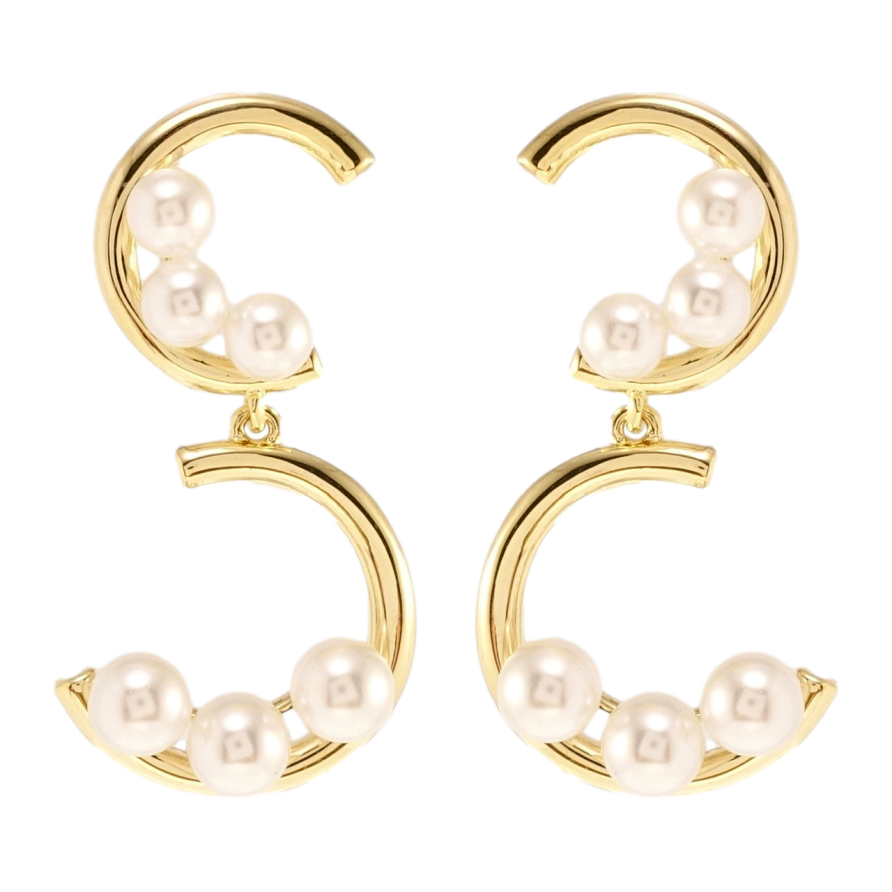 Сережки Xuping JEAN GOUJON Позолота 14K пусети Витонченість перлів фото №1 Сережки Xuping JEAN GOUJON Позолота 14K пусети Витонченість перлів фото №1