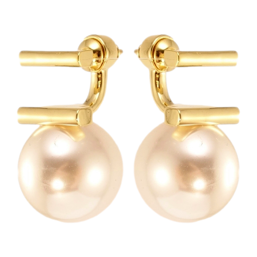 Сережки Xuping JEAN GOUJON Позолота 14K пусети Перлинний модерн ø 14мм фото №1 Сережки Xuping JEAN GOUJON Позолота 14K пусети Перлинний модерн ø 14мм фото №1