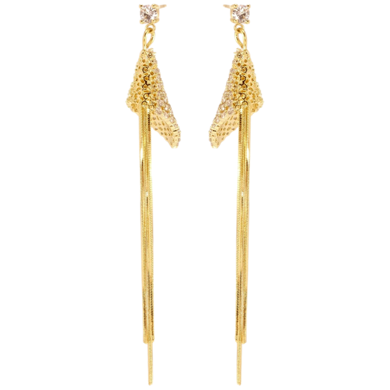 Серьги Xuping JEAN GOUJON Позолота 14K пусеты Декоративные подвески на цепочках фото №2 Серьги Xuping JEAN GOUJON Позолота 14K пусеты Декоративные подвески на цепочках фото №2