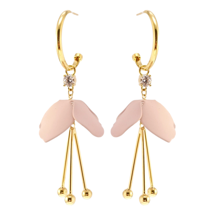 Сережки Xuping JEAN GOUJON Позолота 14K пусети Пудрові квіточки фото №9 Сережки Xuping JEAN GOUJON Позолота 14K пусети Пудрові квіточки фото №9