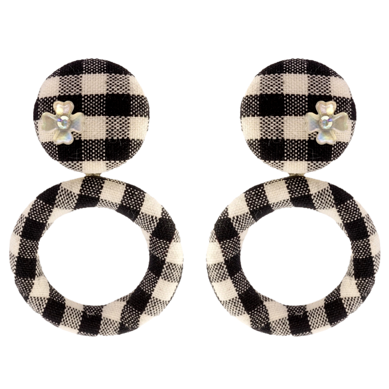 Сережки Xuping JEAN GOUJON Позолота 14K пусети Колечки обтягнуті тканиною фото №1 Сережки Xuping JEAN GOUJON Позолота 14K пусети Колечки обтягнуті тканиною фото №1