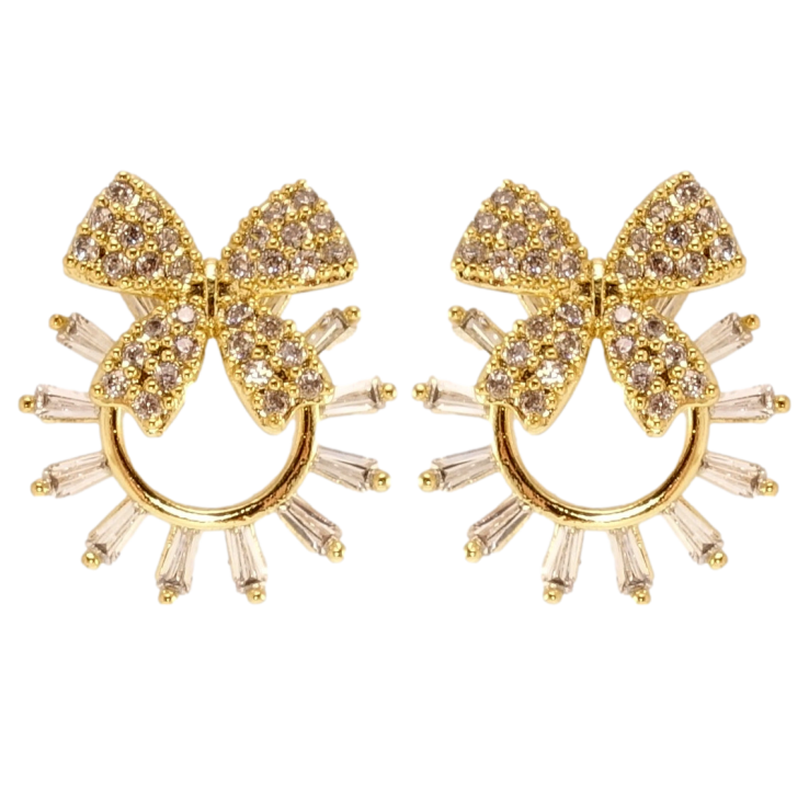 Сережки Xuping JEAN GOUJON Позолота 14K пусети Променисті колечка з бантами фото №12 Сережки Xuping JEAN GOUJON Позолота 14K пусети Променисті колечка з бантами фото №12