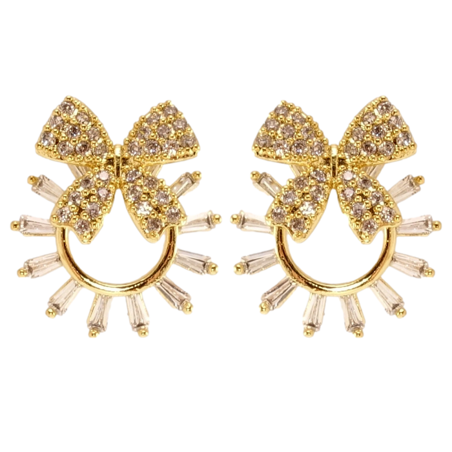 Сережки Xuping JEAN GOUJON Позолота 14K пусети Променисті колечка з бантами фото №1 Сережки Xuping JEAN GOUJON Позолота 14K пусети Променисті колечка з бантами фото №1