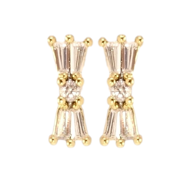 Сережки Xuping JEAN GOUJON Позолота 14K пусети Кристальні бантики фото №7 Сережки Xuping JEAN GOUJON Позолота 14K пусети Кристальні бантики фото №7