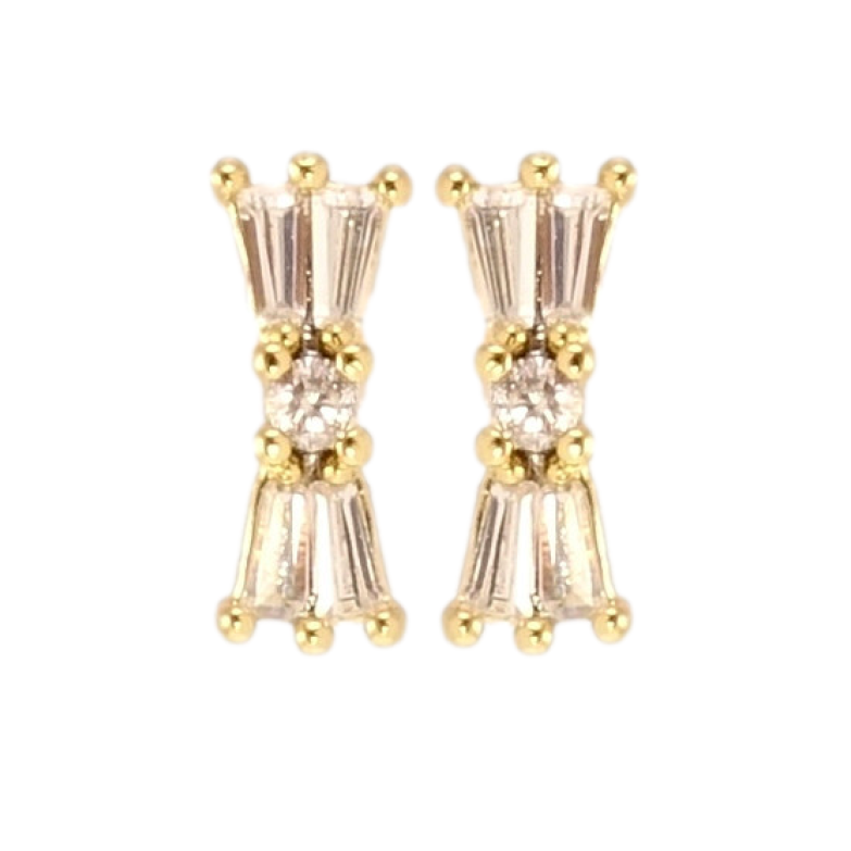 Серьги Xuping JEAN GOUJON Позолота 14K пусеты Кристальные бантики фото №1