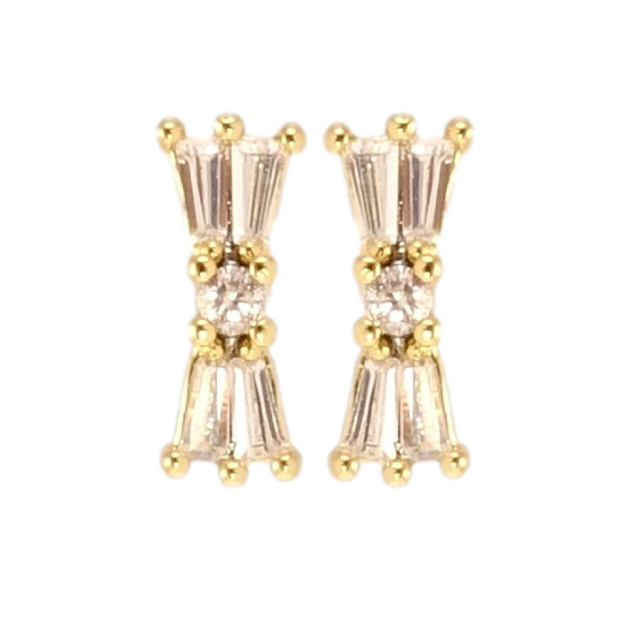 Сережки Xuping JEAN GOUJON Позолота 14K пусети Кристальні бантики фото №1 Сережки Xuping JEAN GOUJON Позолота 14K пусети Кристальні бантики фото №1