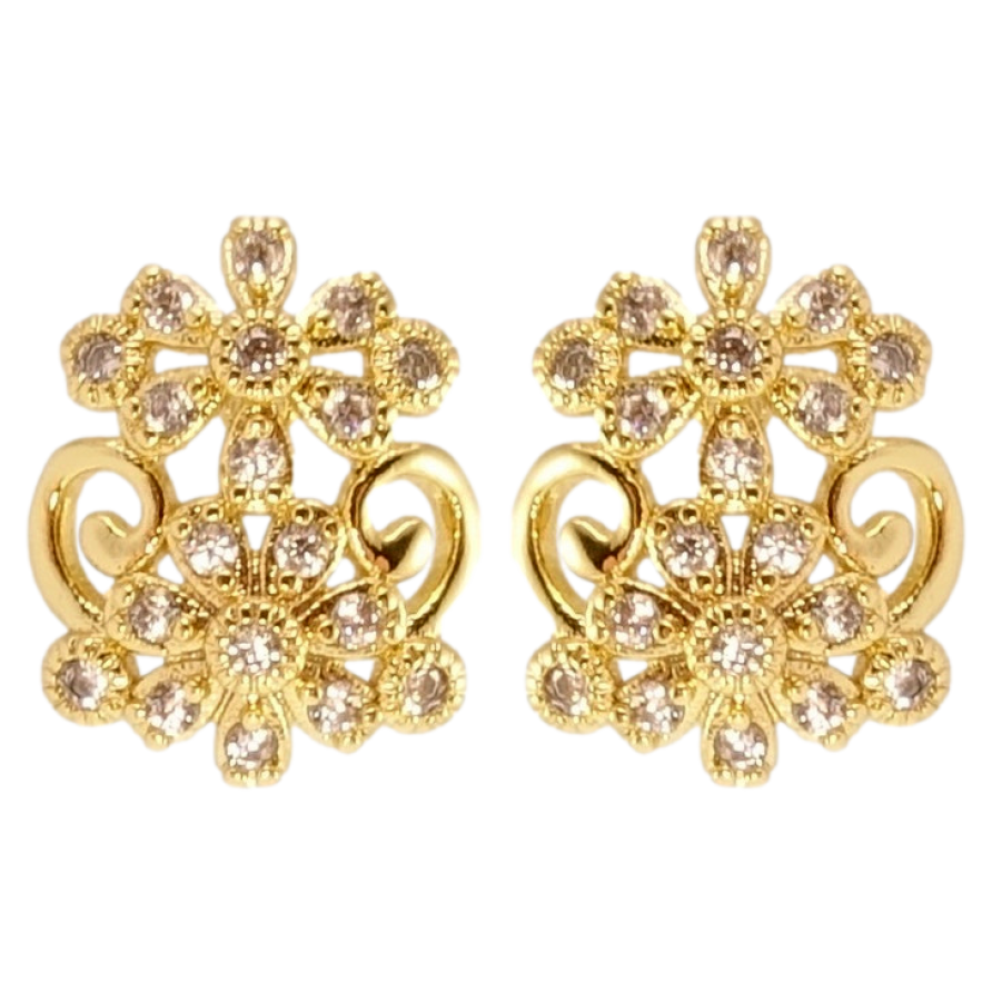 Сережки Xuping JEAN GOUJON Позолота 14K пусети Квітковий орнамент із цирконієм фото №1 Сережки Xuping JEAN GOUJON Позолота 14K пусети Квітковий орнамент із цирконієм фото №1