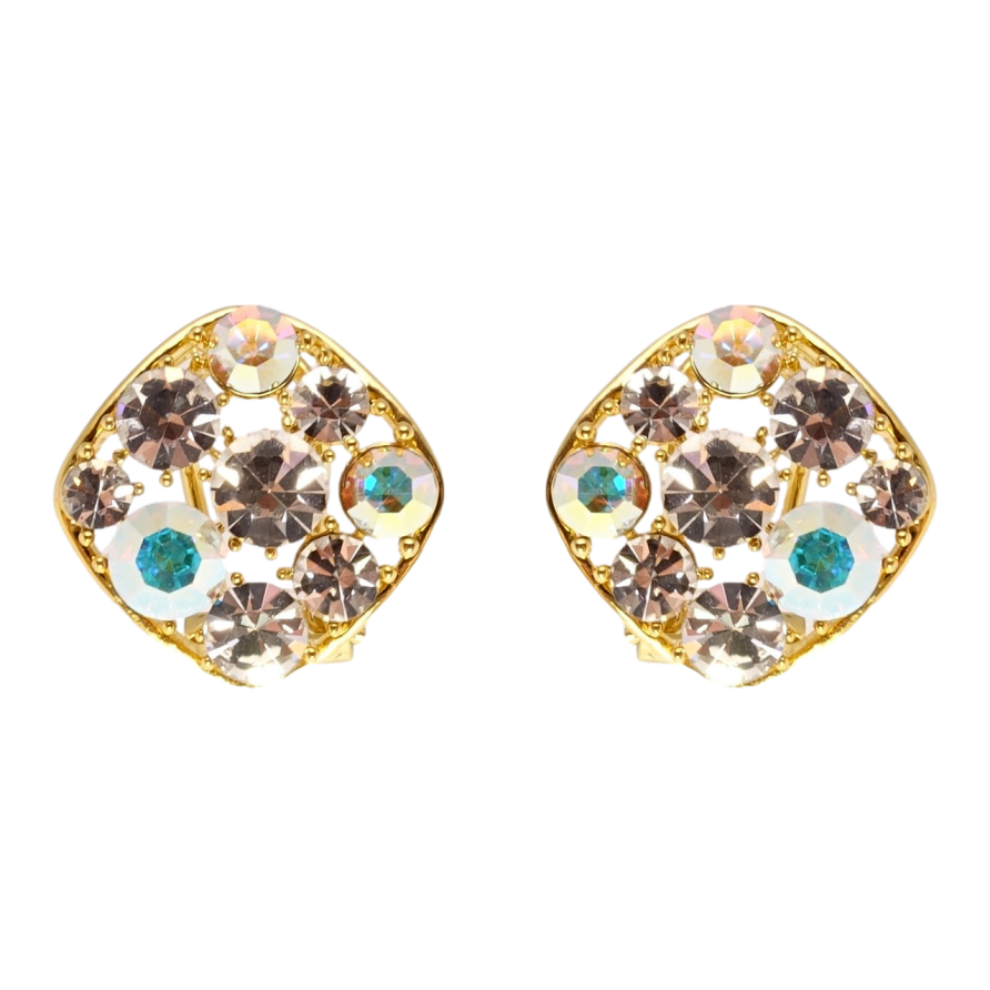 Сережки Xuping JEAN GOUJON Позолота 14K італійський замок Ромби з розсипом кристалів фото №1 Сережки Xuping JEAN GOUJON Позолота 14K італійський замок Ромби з розсипом кристалів фото №1