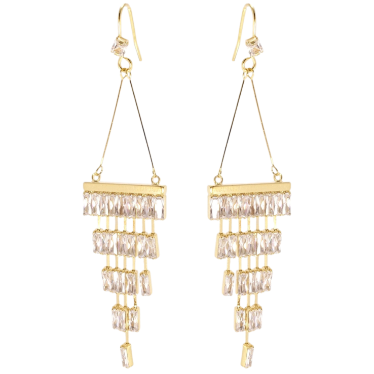 Сережки Xuping JEAN GOUJON Позолота 14K французький замок Екстравагантні підвіски з цирконієм фото №12 Сережки Xuping JEAN GOUJON Позолота 14K французький замок Екстравагантні підвіски з цирконієм фото №12