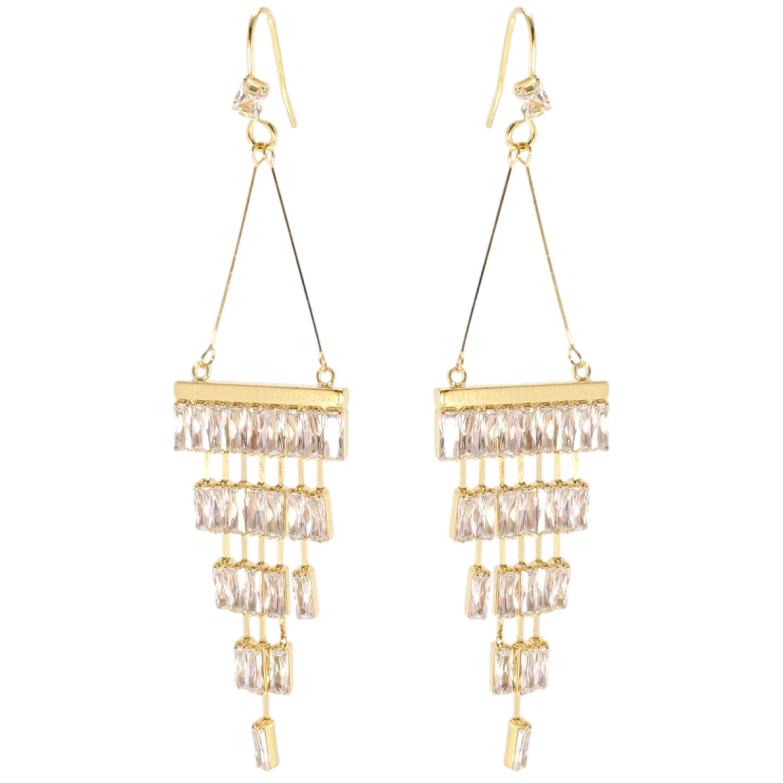 Сережки Xuping JEAN GOUJON Позолота 14K французький замок Екстравагантні підвіски з цирконієм фото №1 Сережки Xuping JEAN GOUJON Позолота 14K французький замок Екстравагантні підвіски з цирконієм фото №1