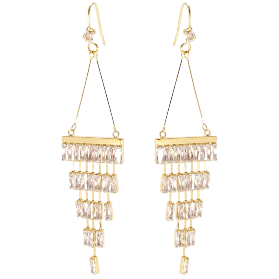 Сережки Xuping JEAN GOUJON Позолота 14K французький замок Екстравагантні підвіски з цирконієм фото №1 Сережки Xuping JEAN GOUJON Позолота 14K французький замок Екстравагантні підвіски з цирконієм фото №1