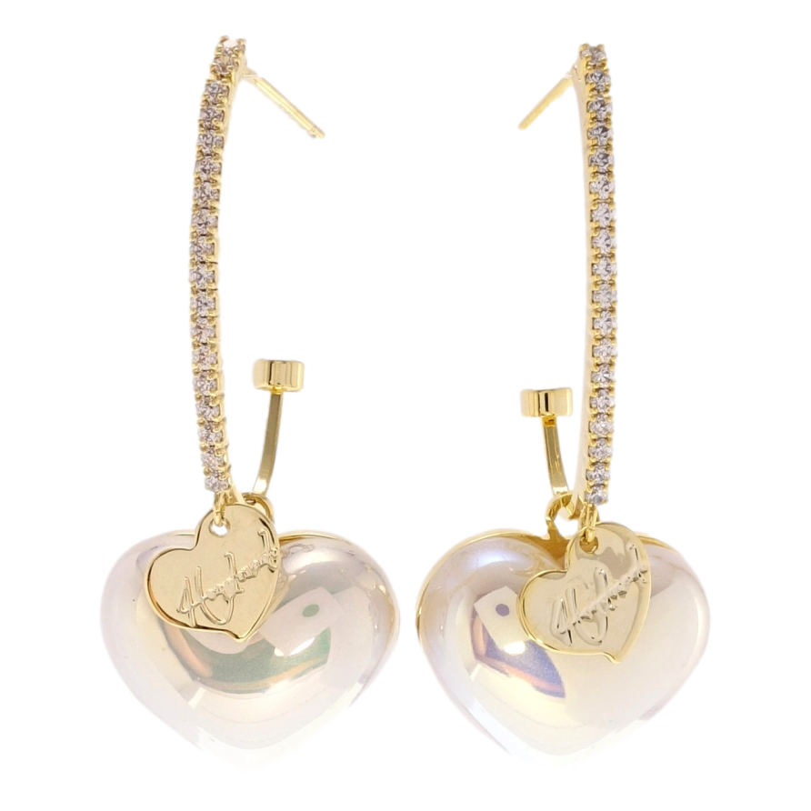 Сережки Xuping JEAN GOUJON Позолота 14K пусети Перламутрові серця на колечких фото №1 Сережки Xuping JEAN GOUJON Позолота 14K пусети Перламутрові серця на колечких фото №1