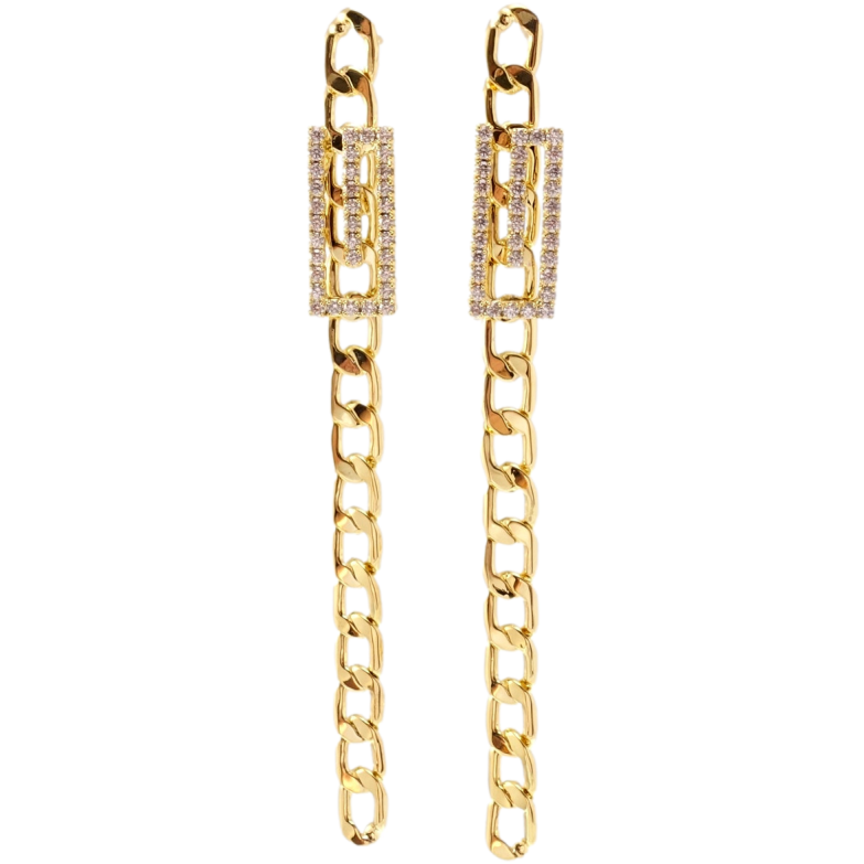 Сережки Xuping JEAN GOUJON Позолота 14K пусети Ланцюжок візерунок на один бік фото №1 Сережки Xuping JEAN GOUJON Позолота 14K пусети Ланцюжок візерунок на один бік фото №1