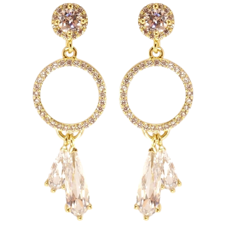 Сережки Xuping JEAN GOUJON Позолота 14K пусети Елегантні підвіски фото №16