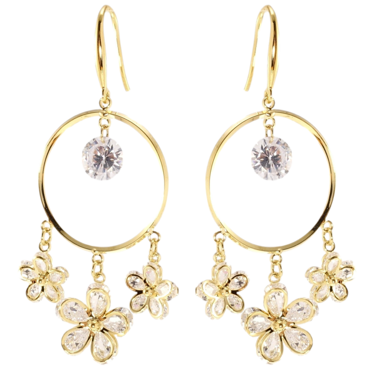 Сережки Xuping JEAN GOUJON Позолота 14K французький замок Квітковий настрій фото №9 Сережки Xuping JEAN GOUJON Позолота 14K французький замок Квітковий настрій фото №9