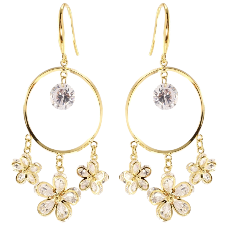 Серьги Xuping JEAN GOUJON Позолота 14K французский замок Цветочное настроение фото №1