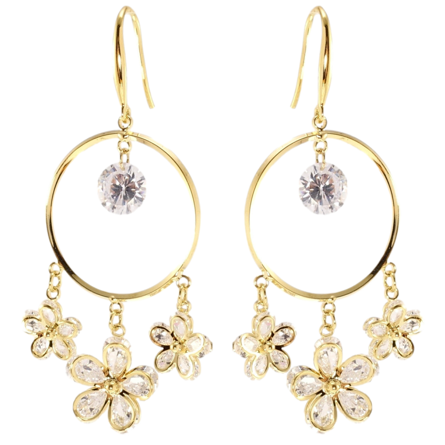 Сережки Xuping JEAN GOUJON Позолота 14K французький замок Квітковий настрій фото №1 Сережки Xuping JEAN GOUJON Позолота 14K французький замок Квітковий настрій фото №1