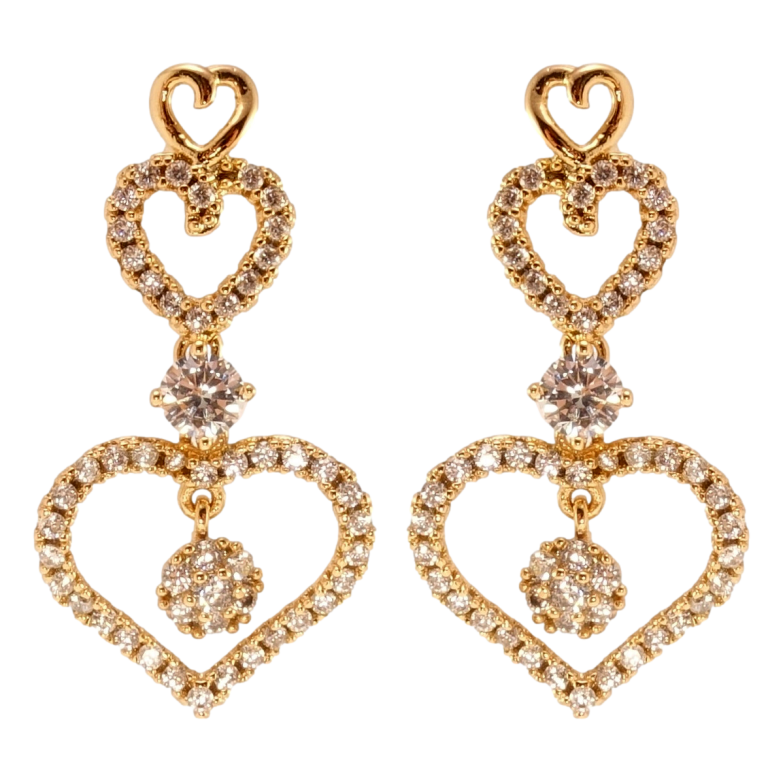 Серьги Xuping JEAN GOUJON Позолота 18K пусеты Романтичные подвески с цирконием фото №1