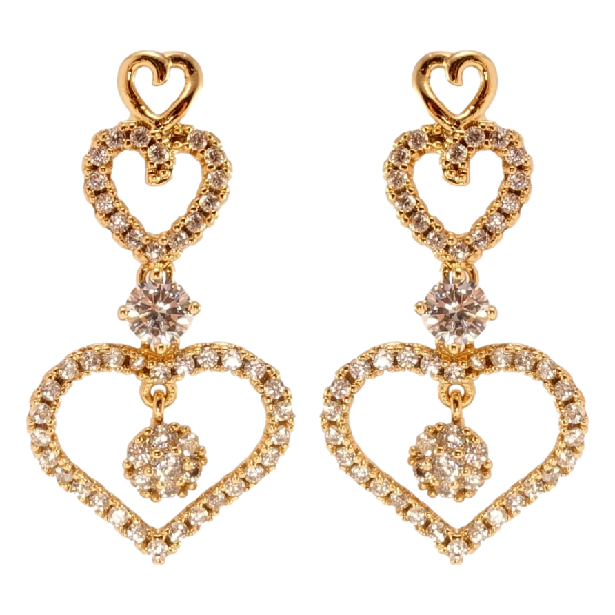 Сережки Xuping JEAN GOUJON Позолота 18K пусети Романтичні підвіски з цирконієм фото №1